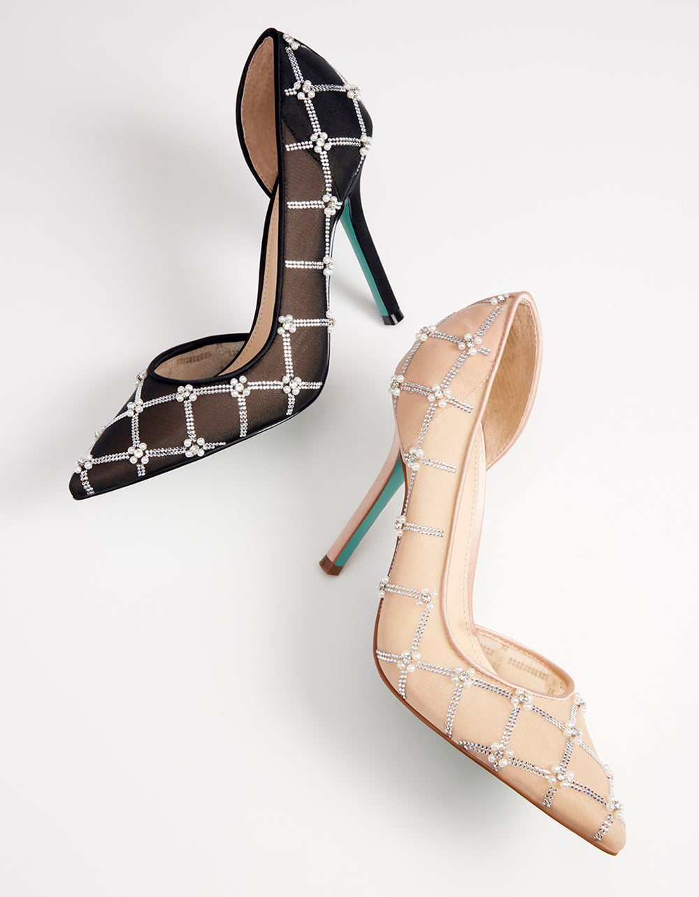 CRUZE NUDE Pointed Toe Mesh Heel | Betsey Johnson Top Pick