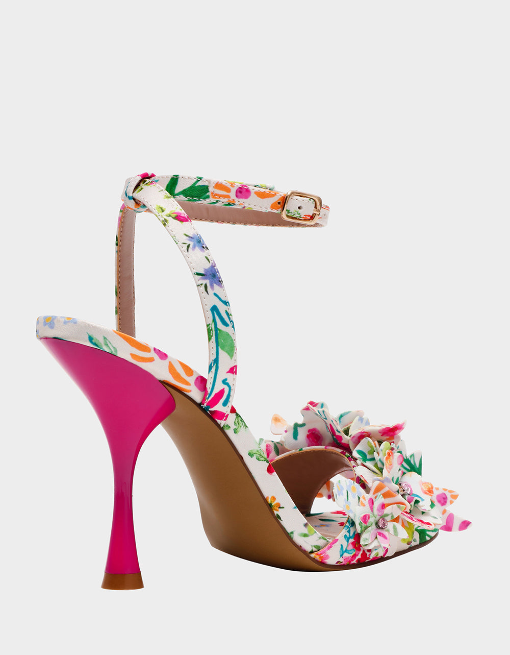 HILLEY NATURAL FLORAL MULTI Women's Floral High Heel Stiletto Sandal | Betsey Johnson Deals