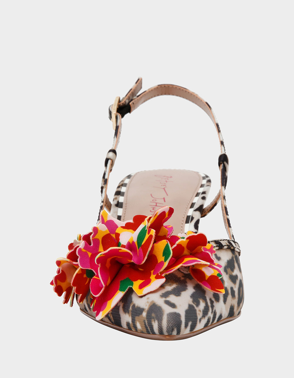 BAYLEE LEOPARD MULTI Women's Leopard Floral Slingback Kitten Heel | Betsey Johnson Hot Sale