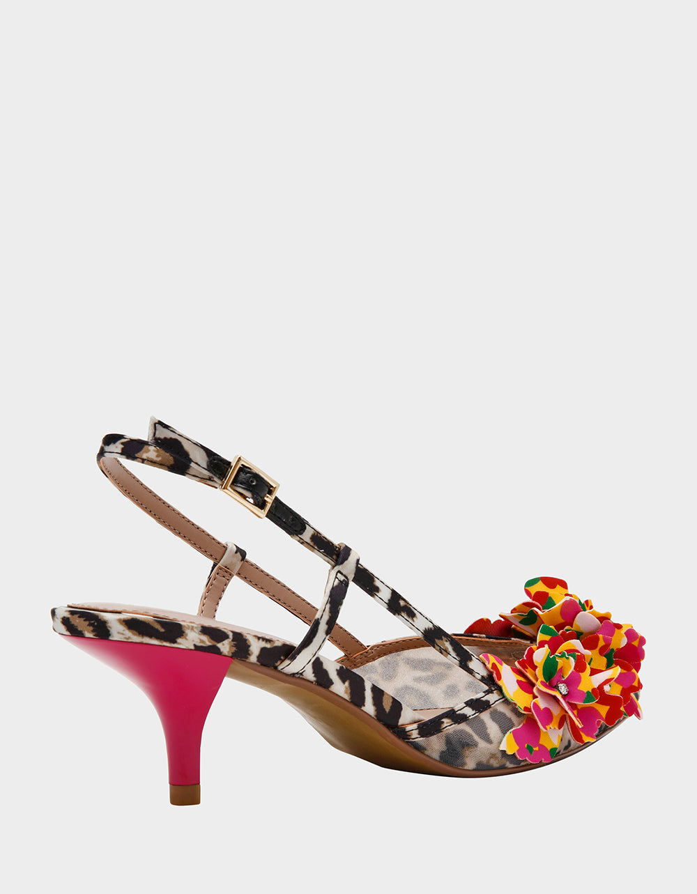 BAYLEE LEOPARD MULTI Women's Leopard Floral Slingback Kitten Heel | Betsey Johnson Hot Sale