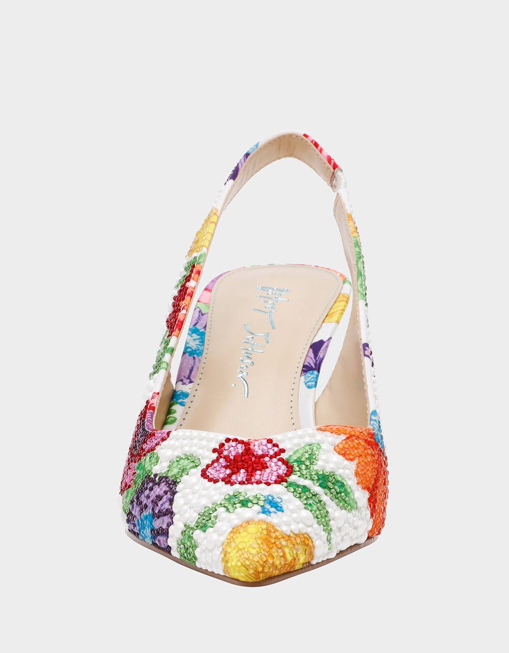 CLARK BRIGHT MULTI Women's Rhinestone Floral Heel | Betsey Johnson Deals