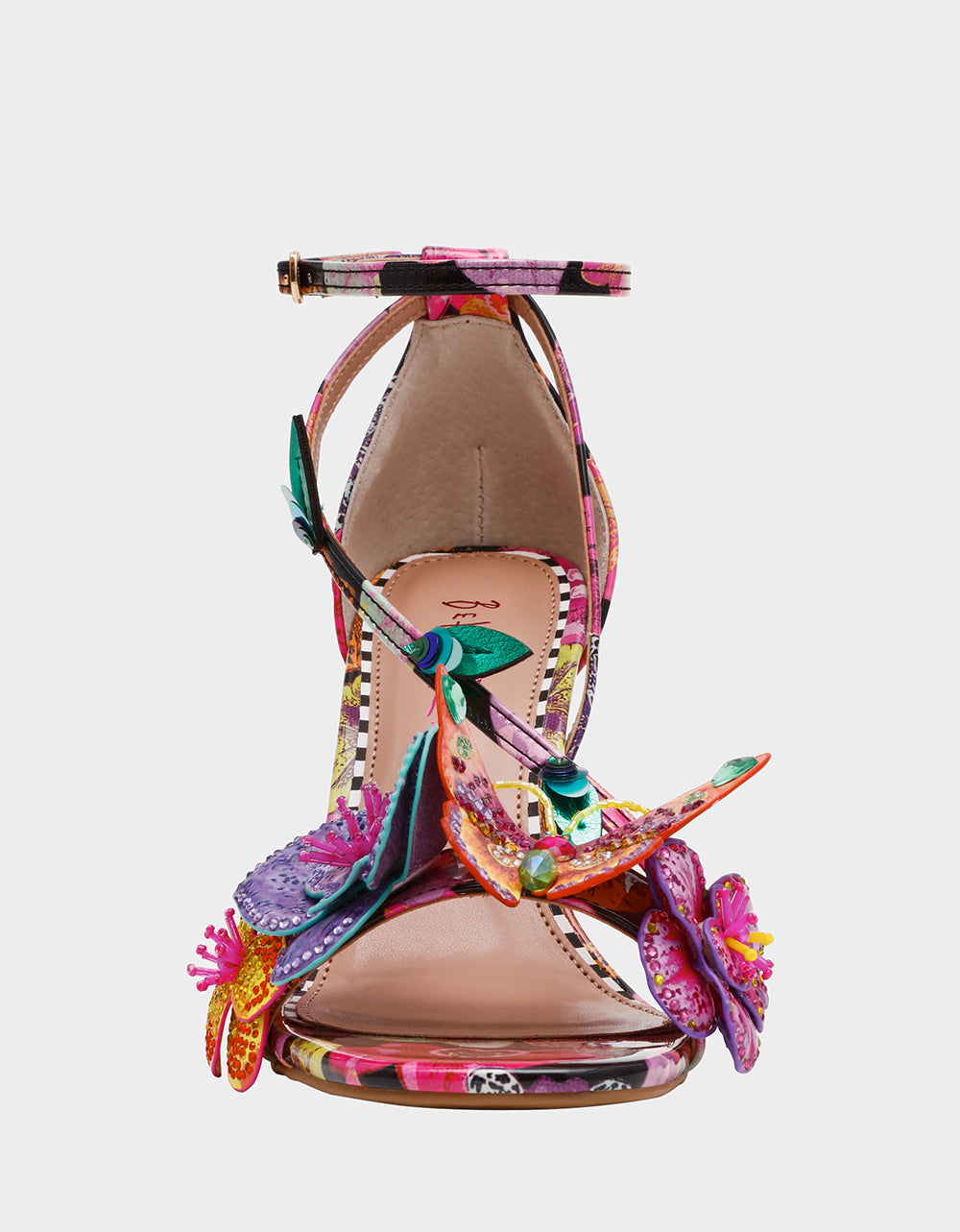 CAMILE BLACK MULTI Women's Floral Butterfly Rhinestone High Heel | Betsey Johnson Hot Sale