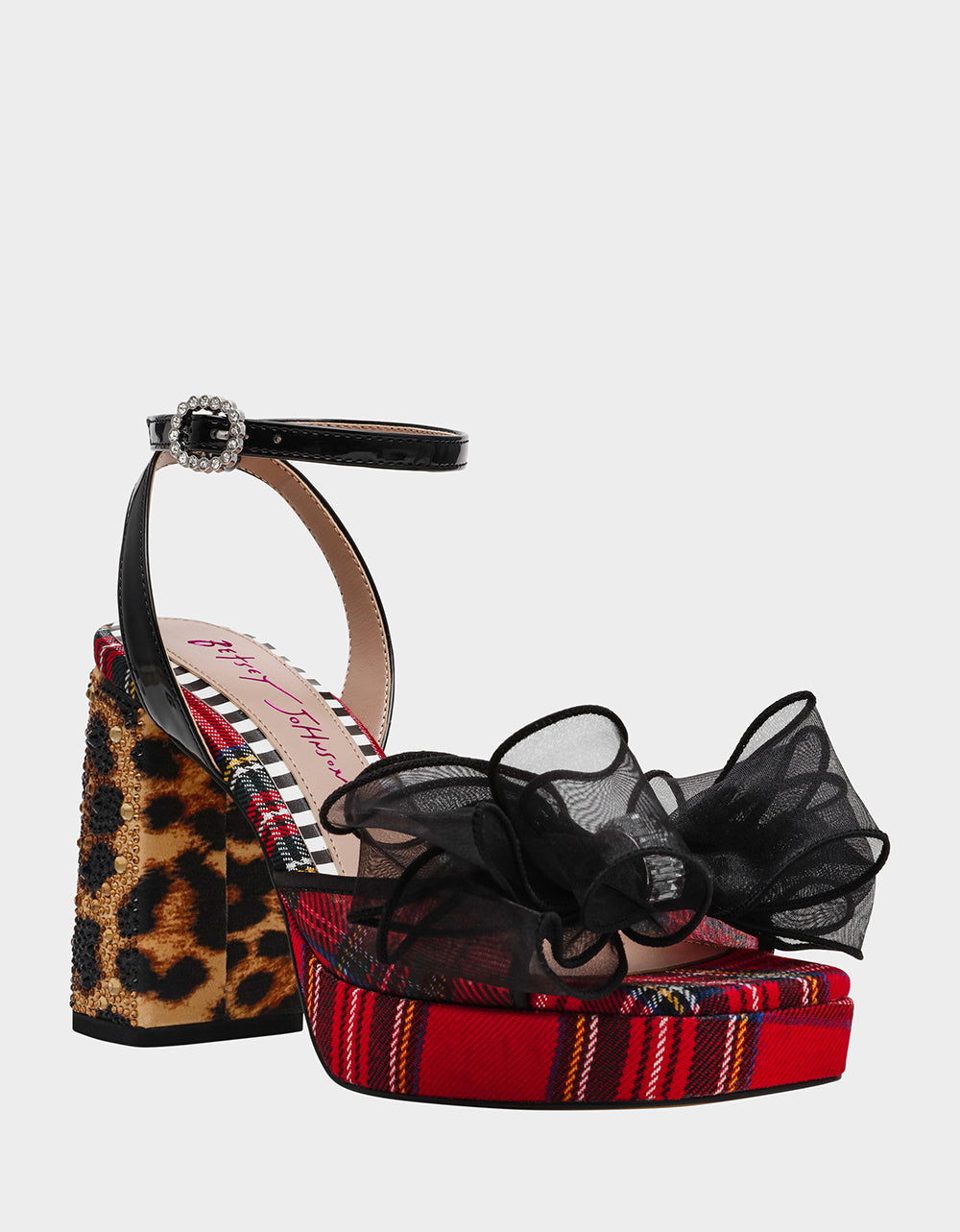 PALLOMA RED PLAID Women's Platform Block Heel | Betsey Johnson Great Value
