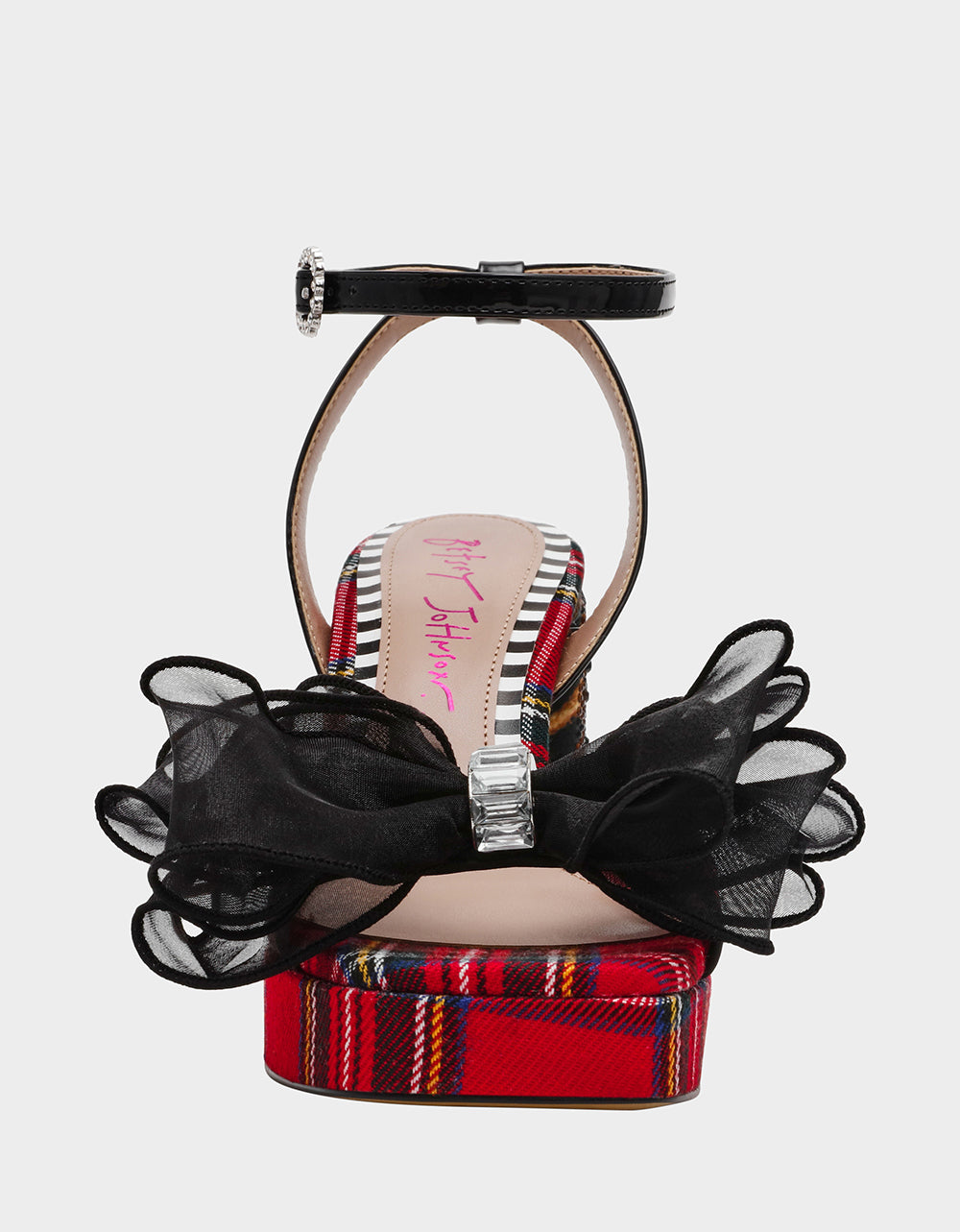 PALLOMA RED PLAID Women's Platform Block Heel | Betsey Johnson Great Value