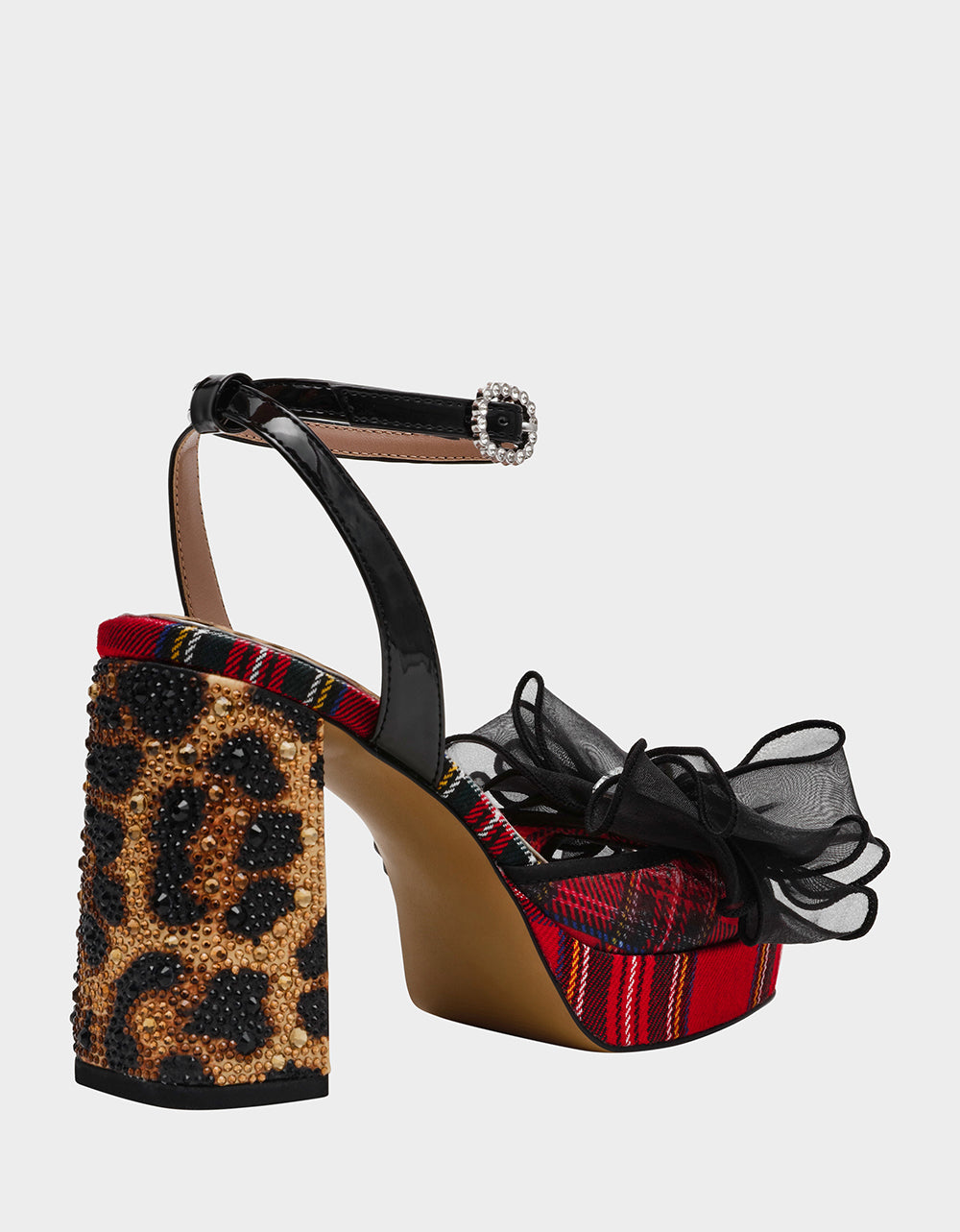 PALLOMA RED PLAID Women's Platform Block Heel | Betsey Johnson Great Value