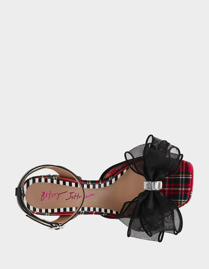 PALLOMA RED PLAID Women's Platform Block Heel | Betsey Johnson Great Value