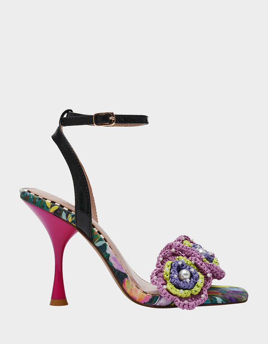AINSLEYY BRIGHT MULTI Square-Toe Floral Heel | Betsey Johnson Deals