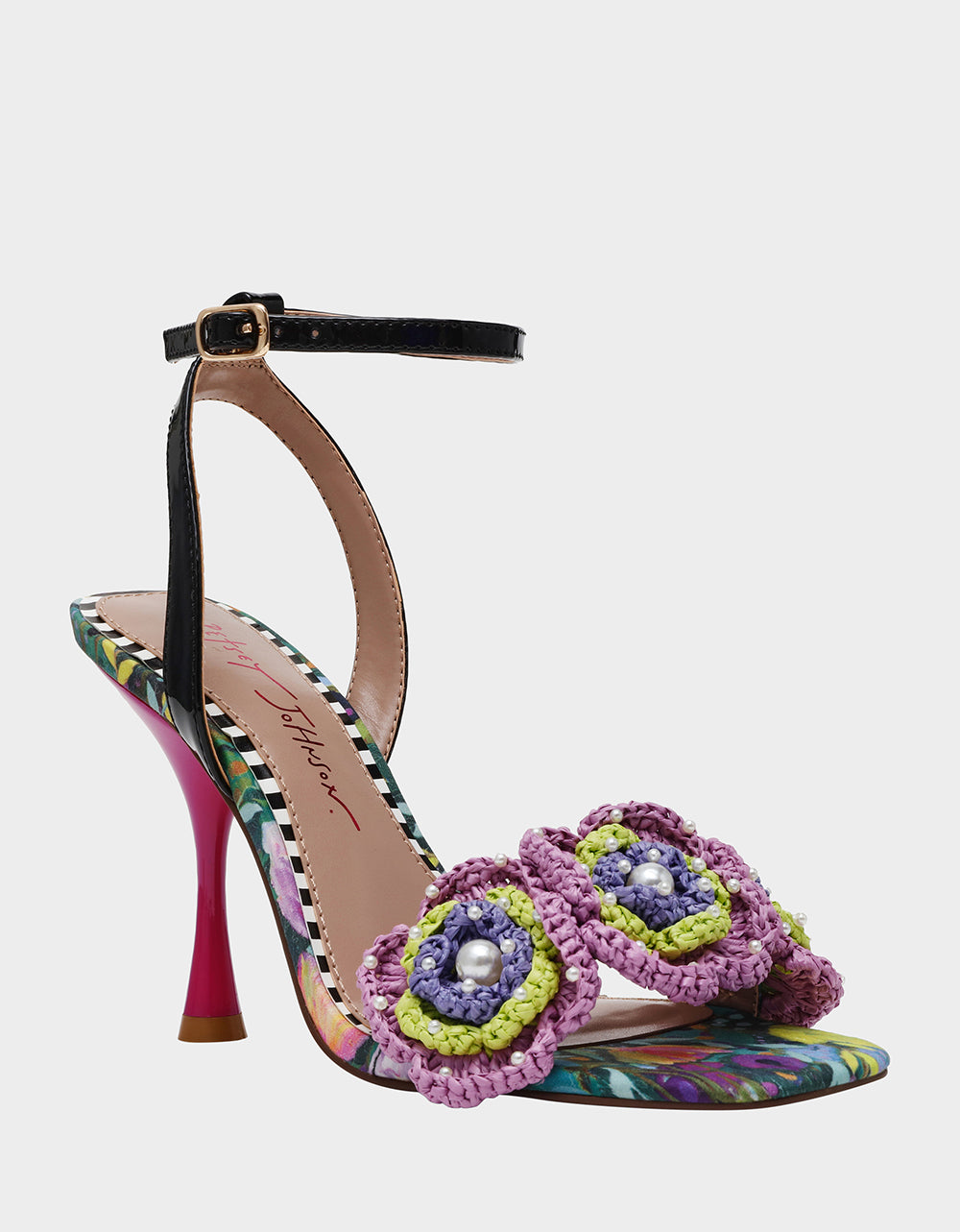 AINSLEYY BRIGHT MULTI Square-Toe Floral Heel | Betsey Johnson Deals