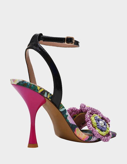 AINSLEYY BRIGHT MULTI Square-Toe Floral Heel | Betsey Johnson Deals