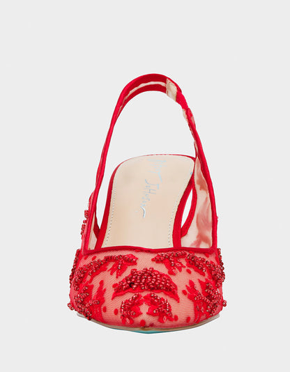 NIKKI RED Pointed Toe Slingback Heel | Betsey Johnson Best Price