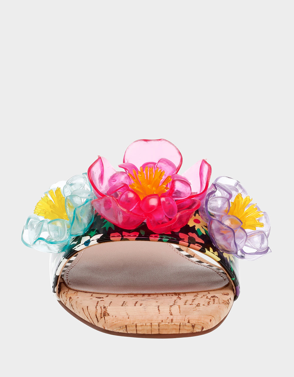 BRICE BLACK MULTI Floral Slide Sandal | Betsey Johnson Best Price