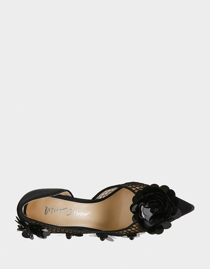 NASH BLACK Pointed Toe Heel | Betsey Johnson Smart Buy