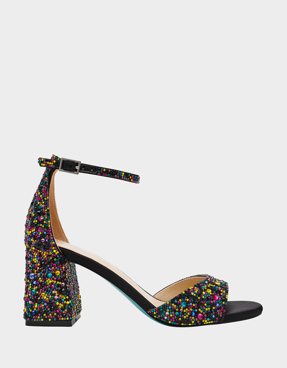 KAMI BLACK MULTI Block Heel Open Toe Women's Heel | Betsey Johnson Special Offer