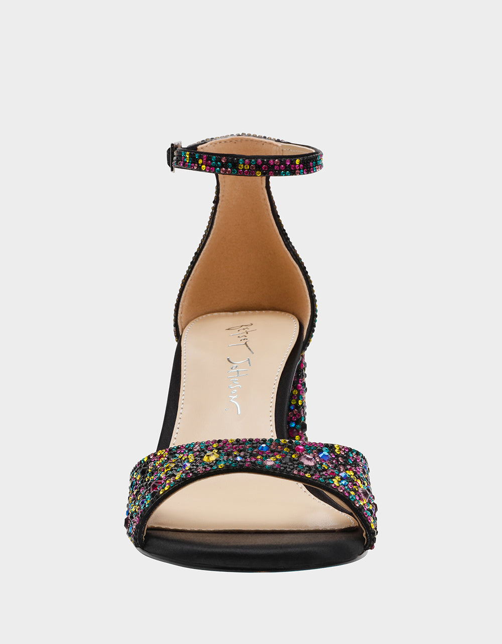 KAMI BLACK MULTI Block Heel Open Toe Women's Heel | Betsey Johnson Special Offer