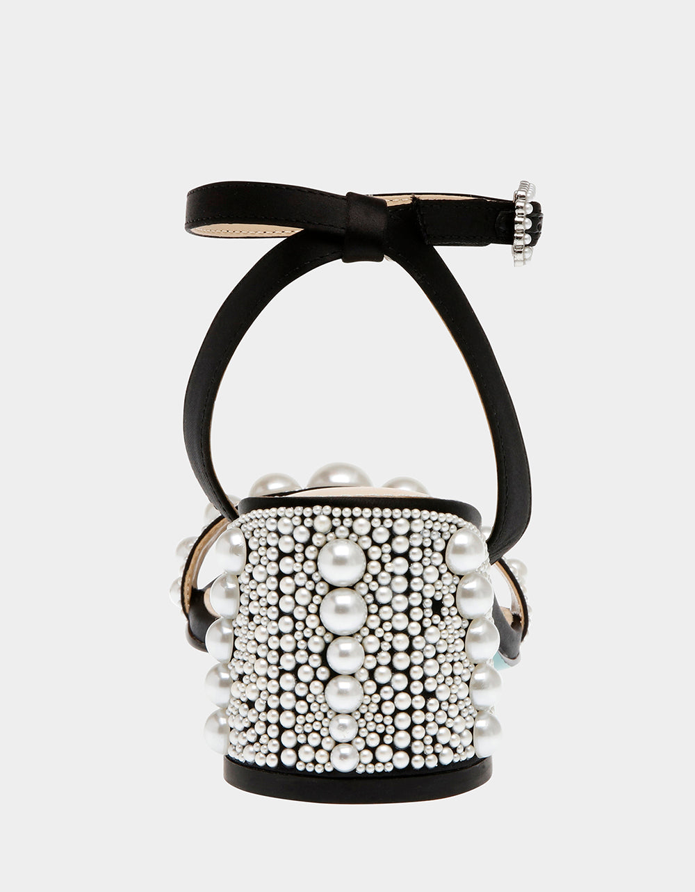 TINA BLACK Pearl Block Heel Sandal | Betsey Johnson Value