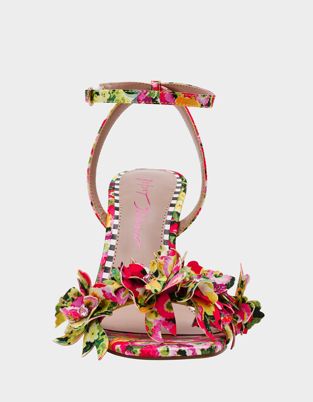 HILLEY GREEN FLORAL MULTI Women's Floral High Heel Stiletto Sandal | Betsey Johnson Everyday
