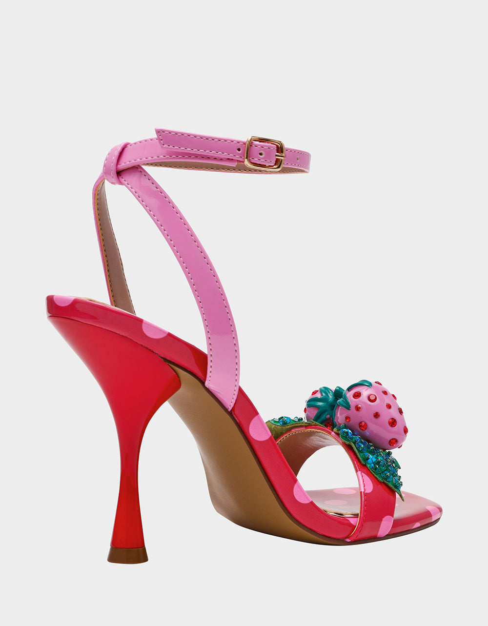 ADDISON Red/Pink Multi Women's Strappy Square-Toe Heel | Betsey Johnson Latest