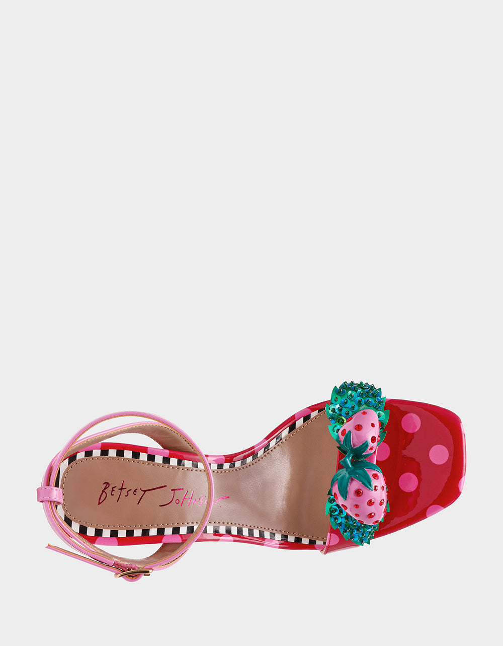 ADDISON Red/Pink Multi Women's Strappy Square-Toe Heel | Betsey Johnson Latest