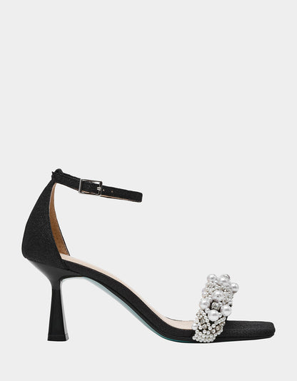 MILO BLACK Embellished Kitten Heel | Betsey Johnson Value