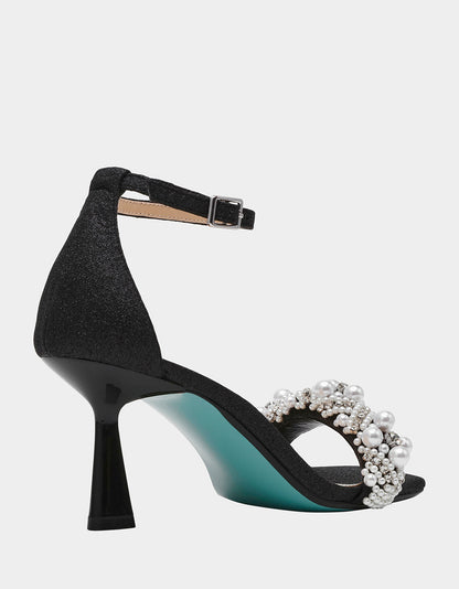 MILO BLACK Embellished Kitten Heel | Betsey Johnson Value