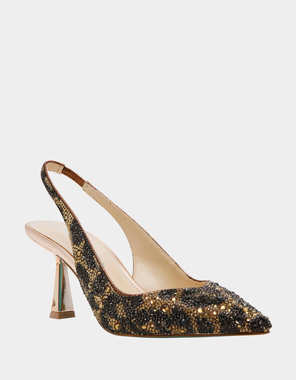 CLARK LEOPARD Slingback Women's Kitten Heel | Betsey Johnson Special Offer