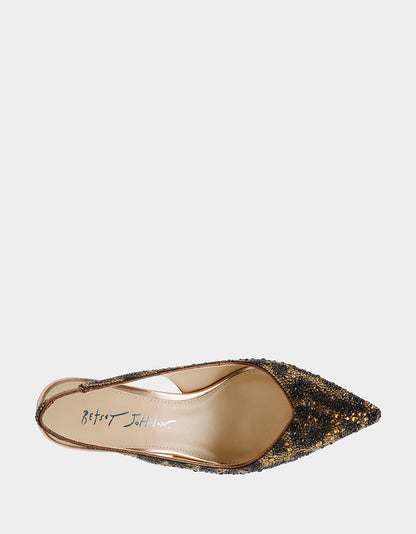 CLARK LEOPARD Slingback Women's Kitten Heel | Betsey Johnson Special Offer
