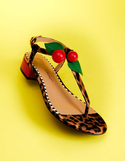 ASBURY LEOPARD Cherry Sandal | Betsey Johnson Premium
