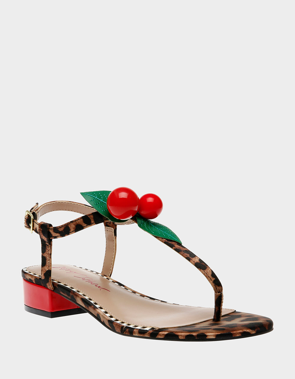 ASBURY LEOPARD Cherry Sandal | Betsey Johnson Premium
