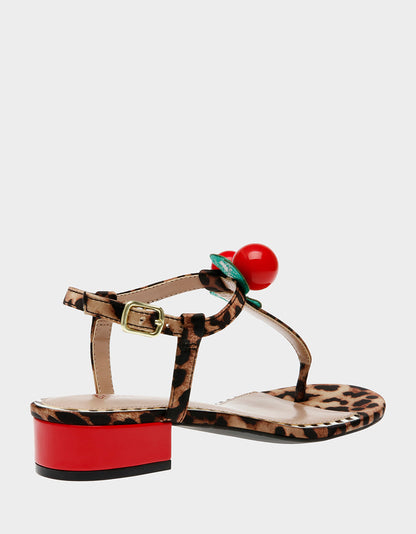 ASBURY LEOPARD Cherry Sandal | Betsey Johnson Premium