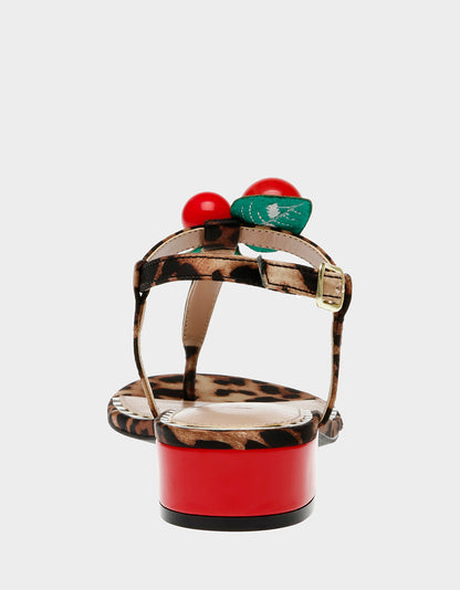 ASBURY LEOPARD Cherry Sandal | Betsey Johnson Premium