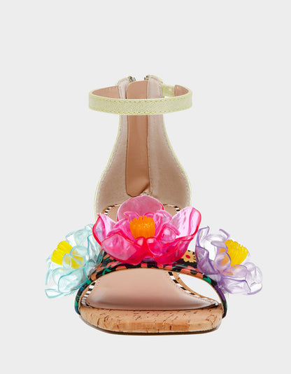 OAKLEE GREEN MULTI Floral Sandal | Betsey Johnson Popular