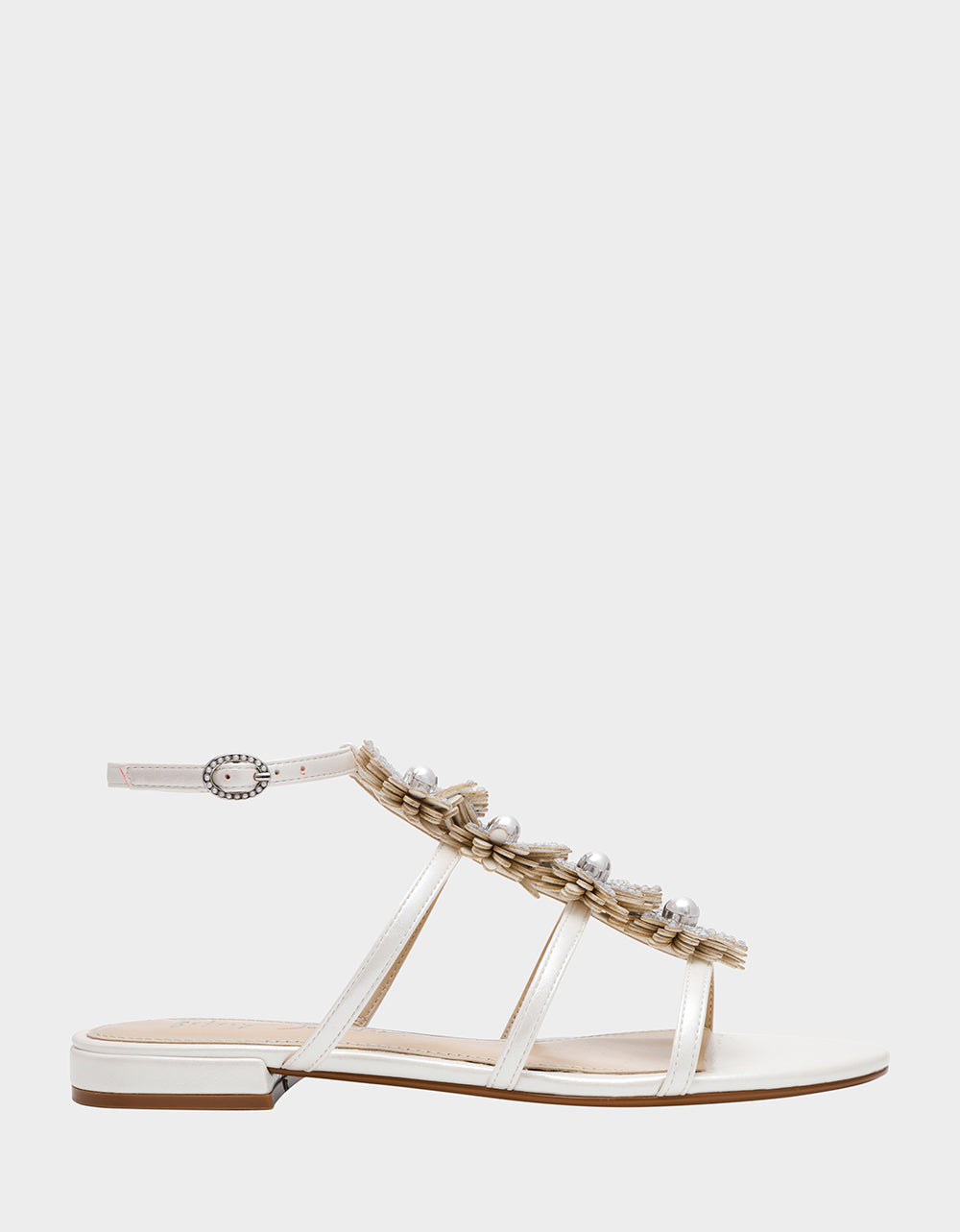 JOYCE IVORY Women's Strappy Rhinestone Embellished Sandal | Betsey Johnson Hot Sale