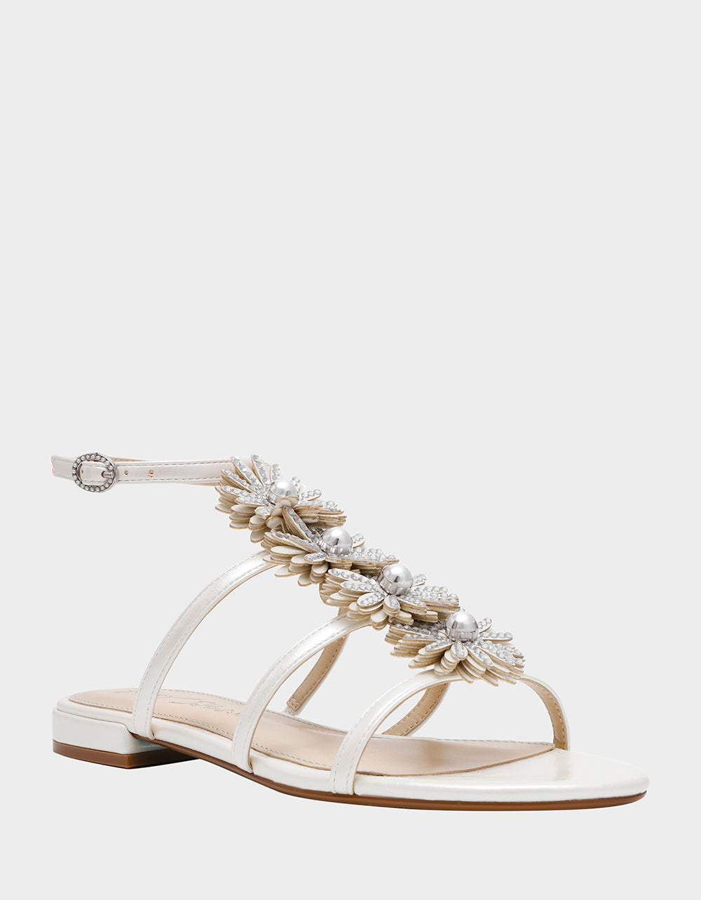 JOYCE IVORY Women's Strappy Rhinestone Embellished Sandal | Betsey Johnson Hot Sale
