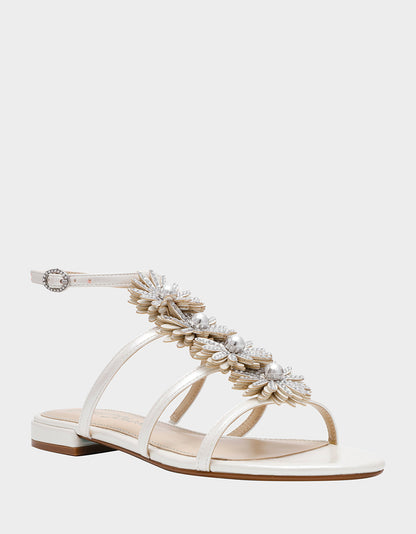 JOYCE IVORY Women's Strappy Rhinestone Embellished Sandal | Betsey Johnson Hot Sale