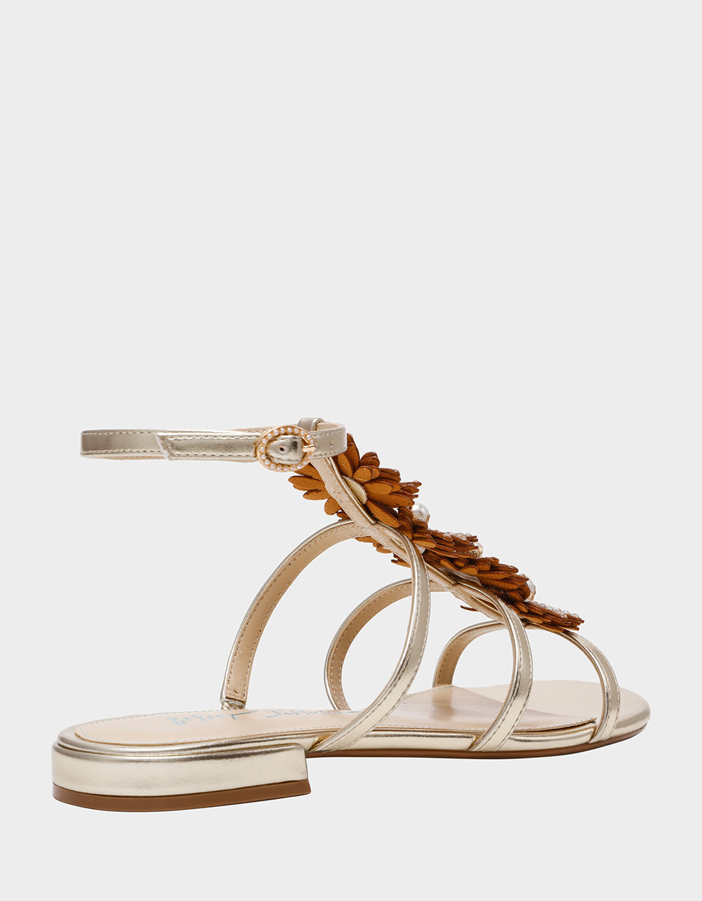 JOYCE GOLD Women's Strappy Rhinestone Embellished Sandal | Betsey Johnson Classic