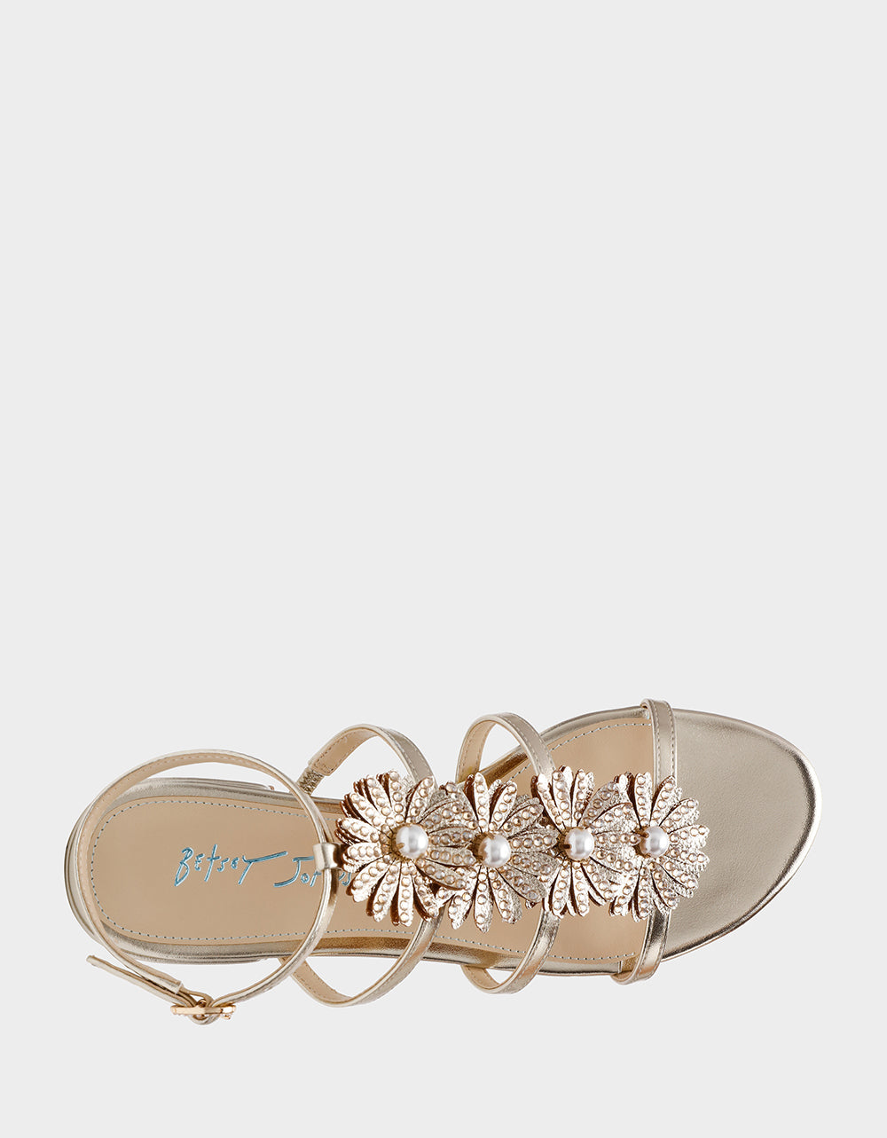 JOYCE GOLD Women's Strappy Rhinestone Embellished Sandal | Betsey Johnson Classic