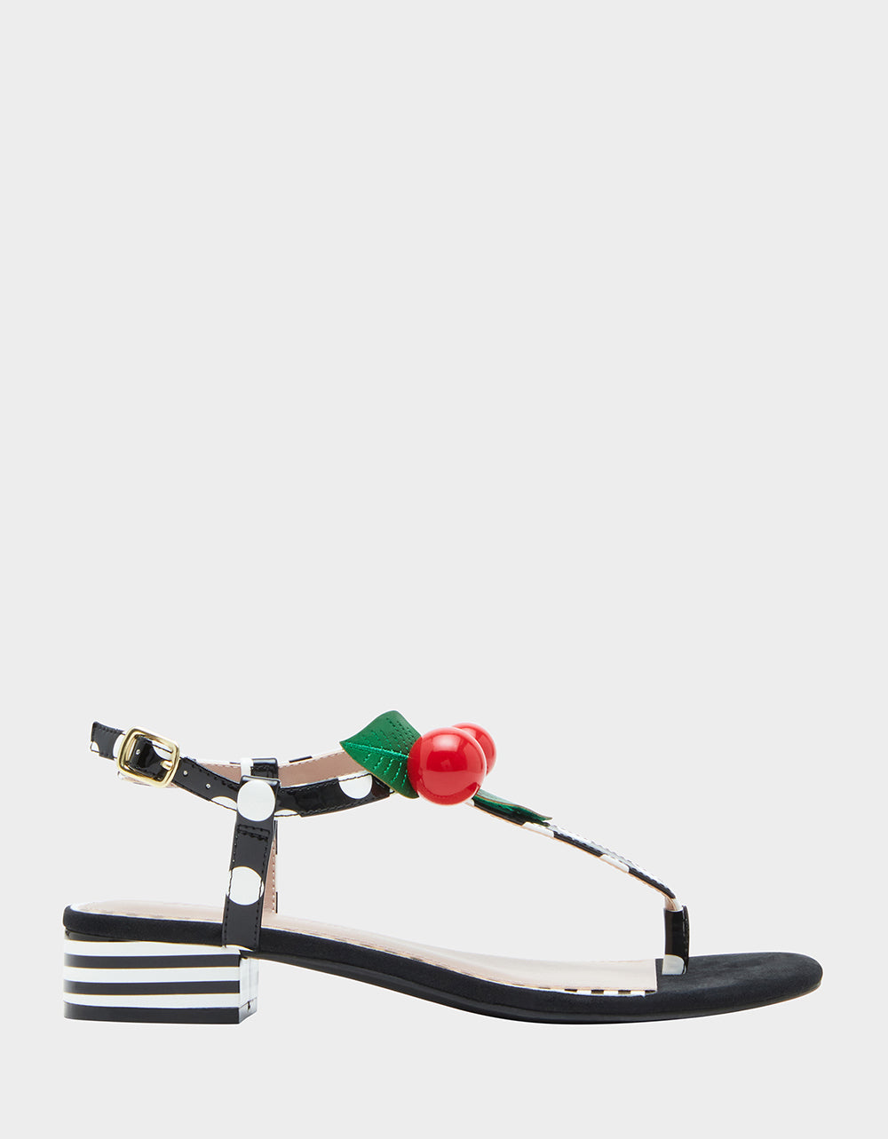 ASBURY BLACK WHITE MULTI Cherry Sandals | Betsey Johnson Trusted