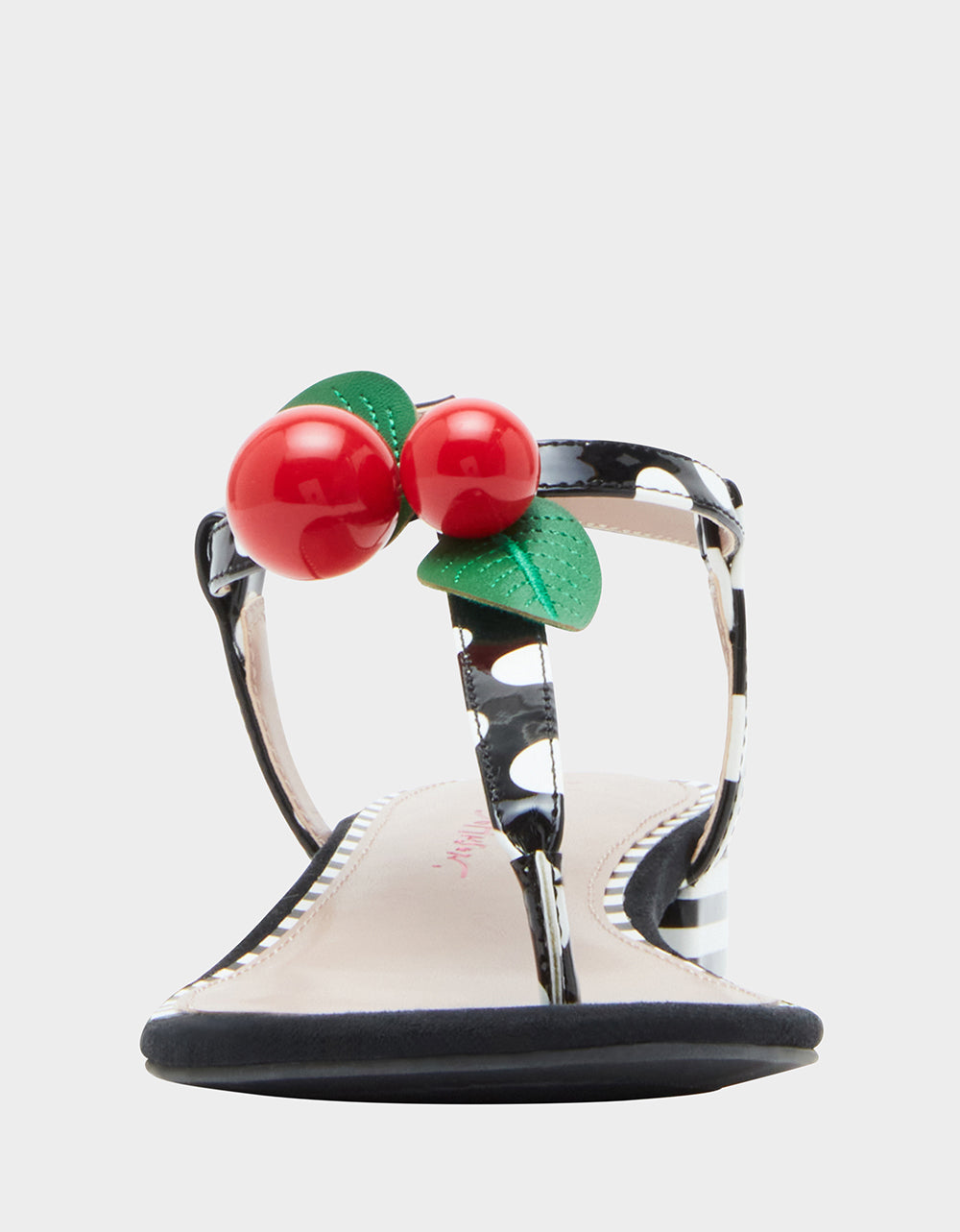ASBURY BLACK WHITE MULTI Cherry Sandals | Betsey Johnson Trusted