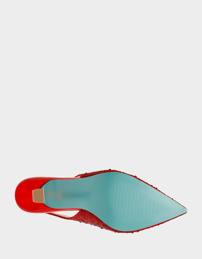CLARK RED Slingback Kitten Heels | Betsey Johnson Essential