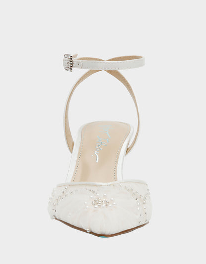 DELIA IVORY Pointed-Toe Bling Mesh Women's Heel | Betsey Johnson Best Price