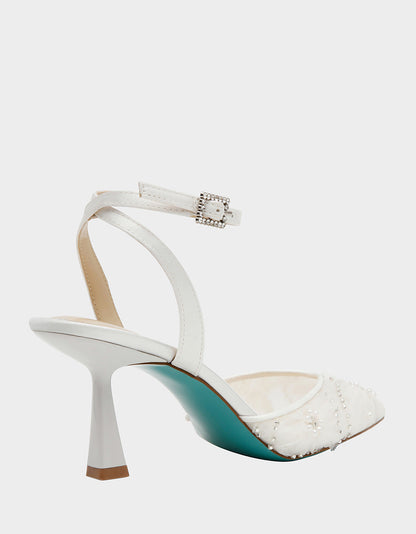DELIA IVORY Pointed-Toe Bling Mesh Women's Heel | Betsey Johnson Best Price
