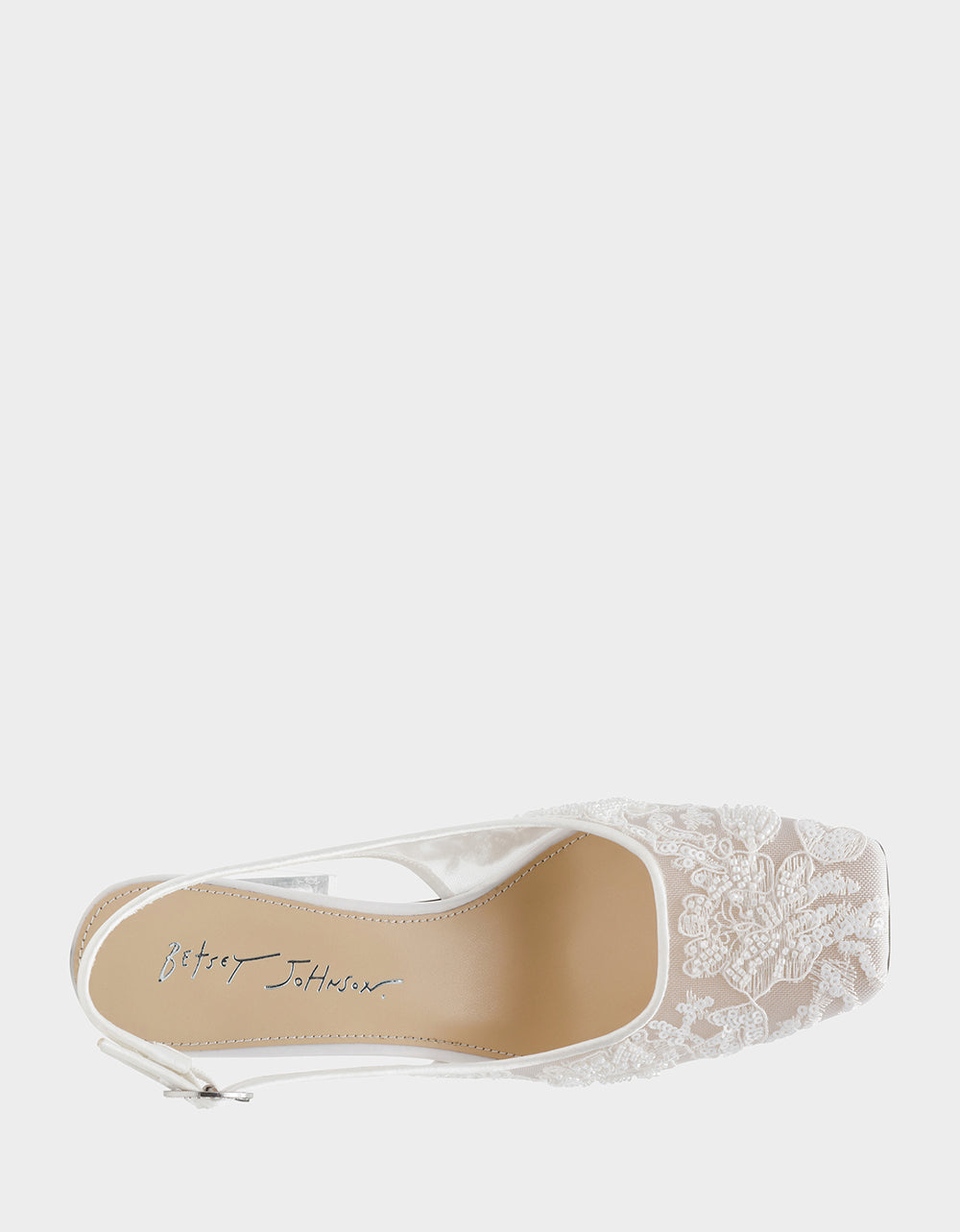 NINAH IVORY Square-Toe Slingback Mesh Block Heels | Betsey Johnson Recommended